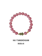 Haitang Hehuan | Pink Kunzite & Green Jade Gourd Bracelet – Love & Harmony